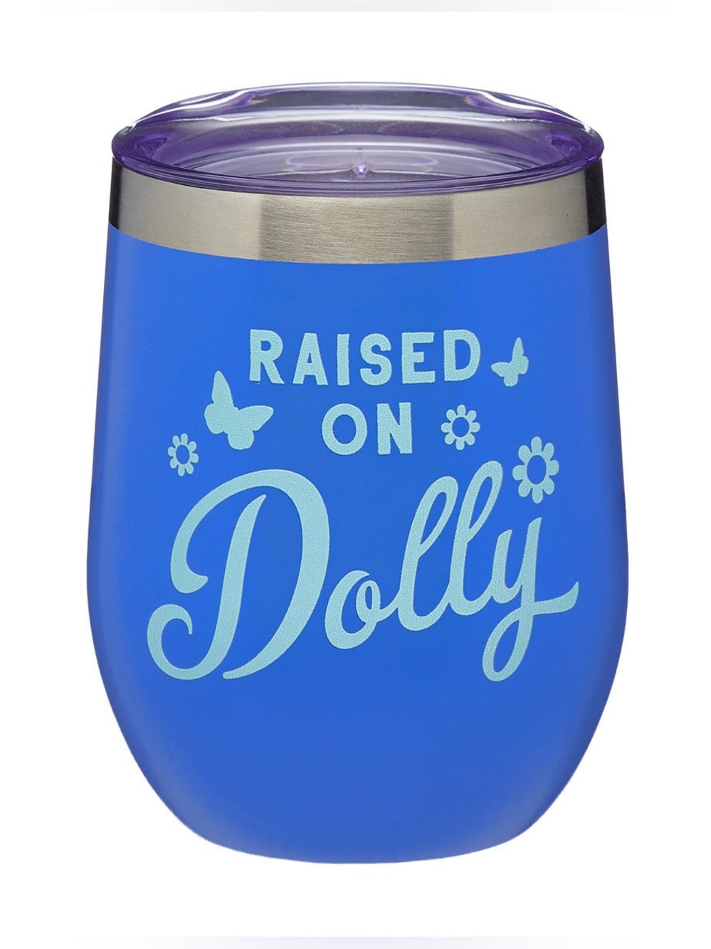 Dolly Parton "Raised on Dolly" Blue Insulated Wine Tumbler NWT